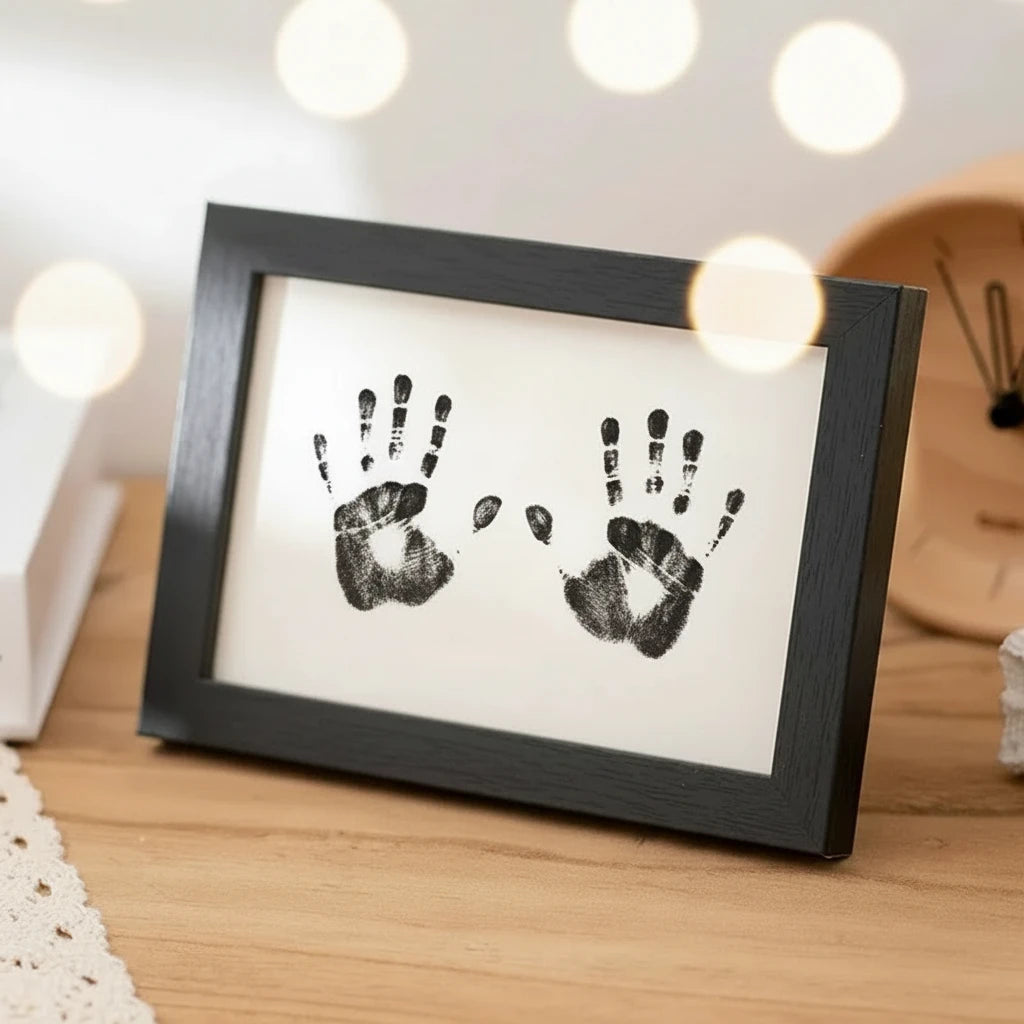 Baby Handprint Footprint Paw Print Photo Frame Non Toxic Inkless Imprint Kit Pet Dog Cat Keepsake Frame Desk Decor Gift
