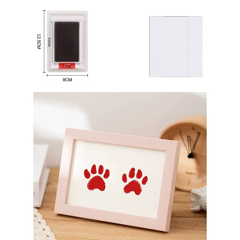 Baby Handprint Footprint Paw Print Photo Frame Non Toxic Inkless Imprint Kit Pet Dog Cat Keepsake Frame Desk Decor Gift