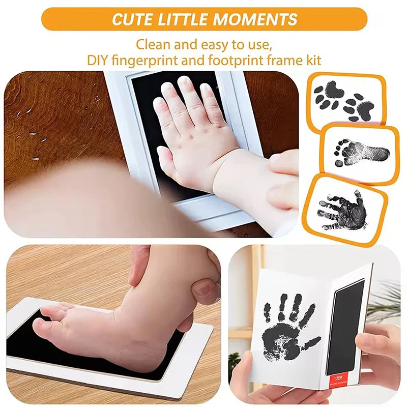 Baby Handprint Footprint Paw Print Photo Frame Non Toxic Inkless Imprint Kit Pet Dog Cat Keepsake Frame Desk Decor Gift