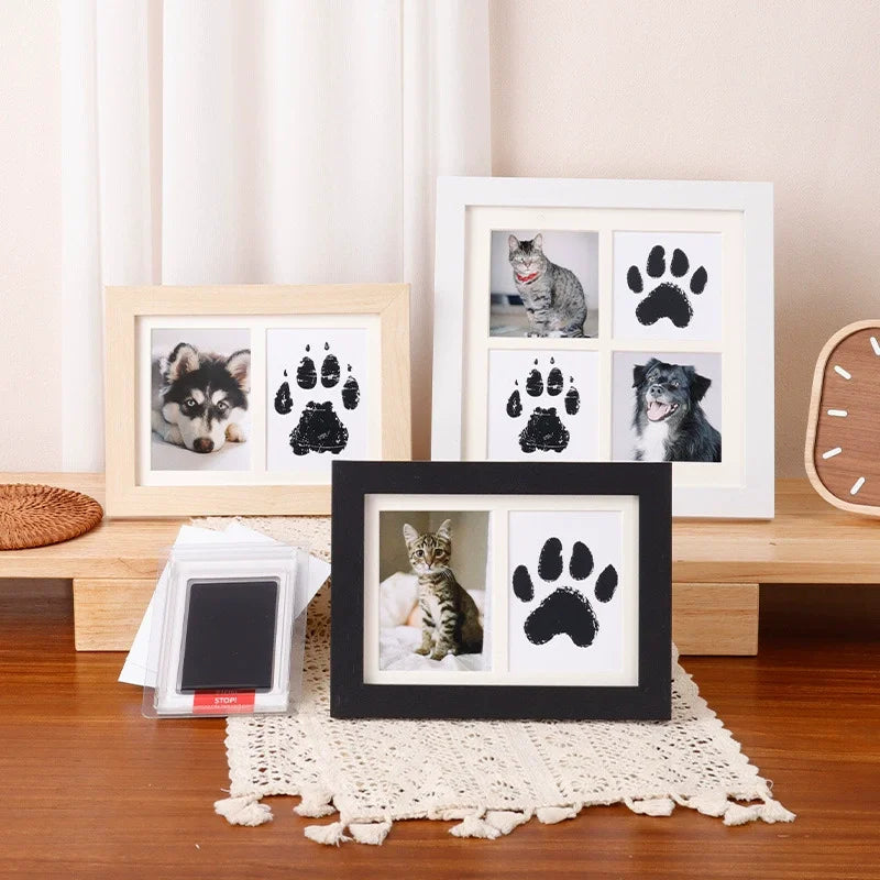 Baby Handprint Footprint Paw Print Photo Frame Non Toxic Inkless Imprint Kit Pet Dog Cat Keepsake Frame Desk Decor Gift