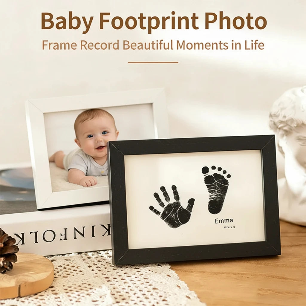 Baby Handprint Footprint Paw Print Photo Frame Non Toxic Inkless Imprint Kit Pet Dog Cat Keepsake Frame Desk Decor Gift