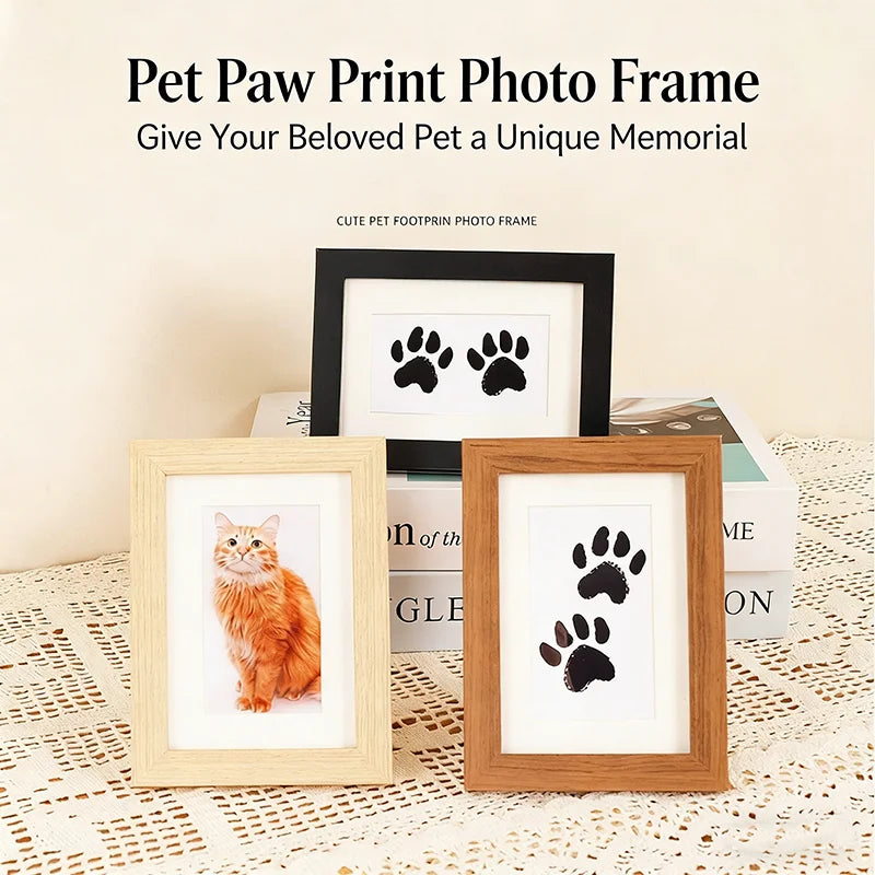 Baby Handprint Footprint Paw Print Photo Frame Non Toxic Inkless Imprint Kit Pet Dog Cat Keepsake Frame Desk Decor Gift