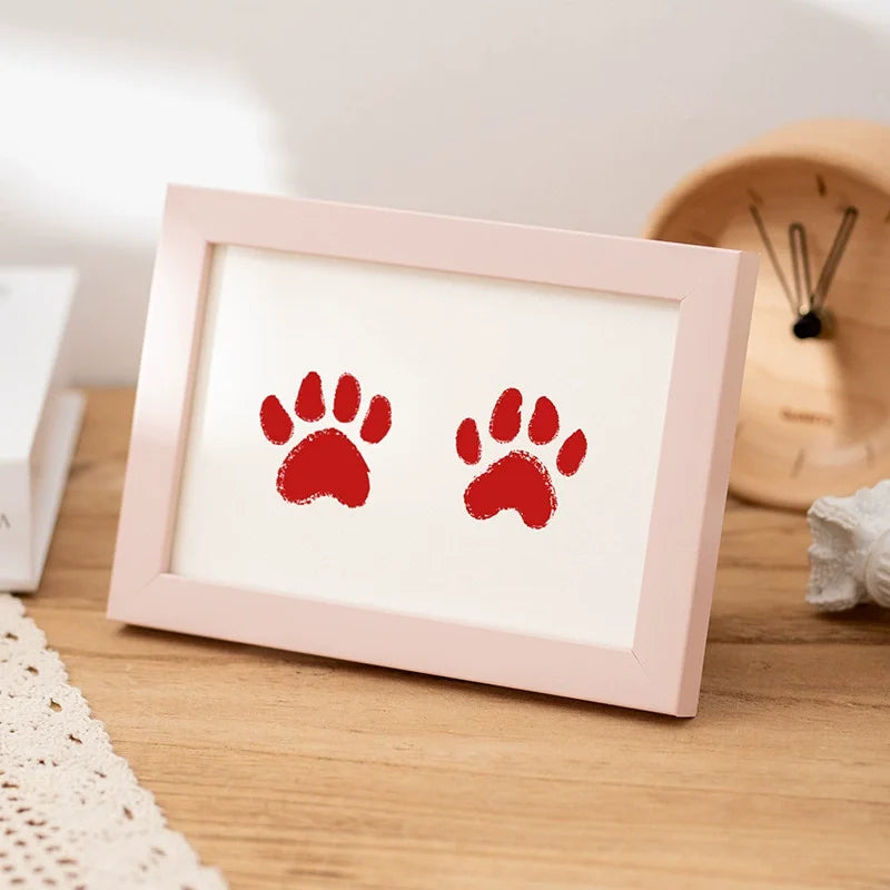 Baby Handprint Footprint Paw Print Photo Frame Non Toxic Inkless Imprint Kit Pet Dog Cat Keepsake Frame Desk Decor Gift
